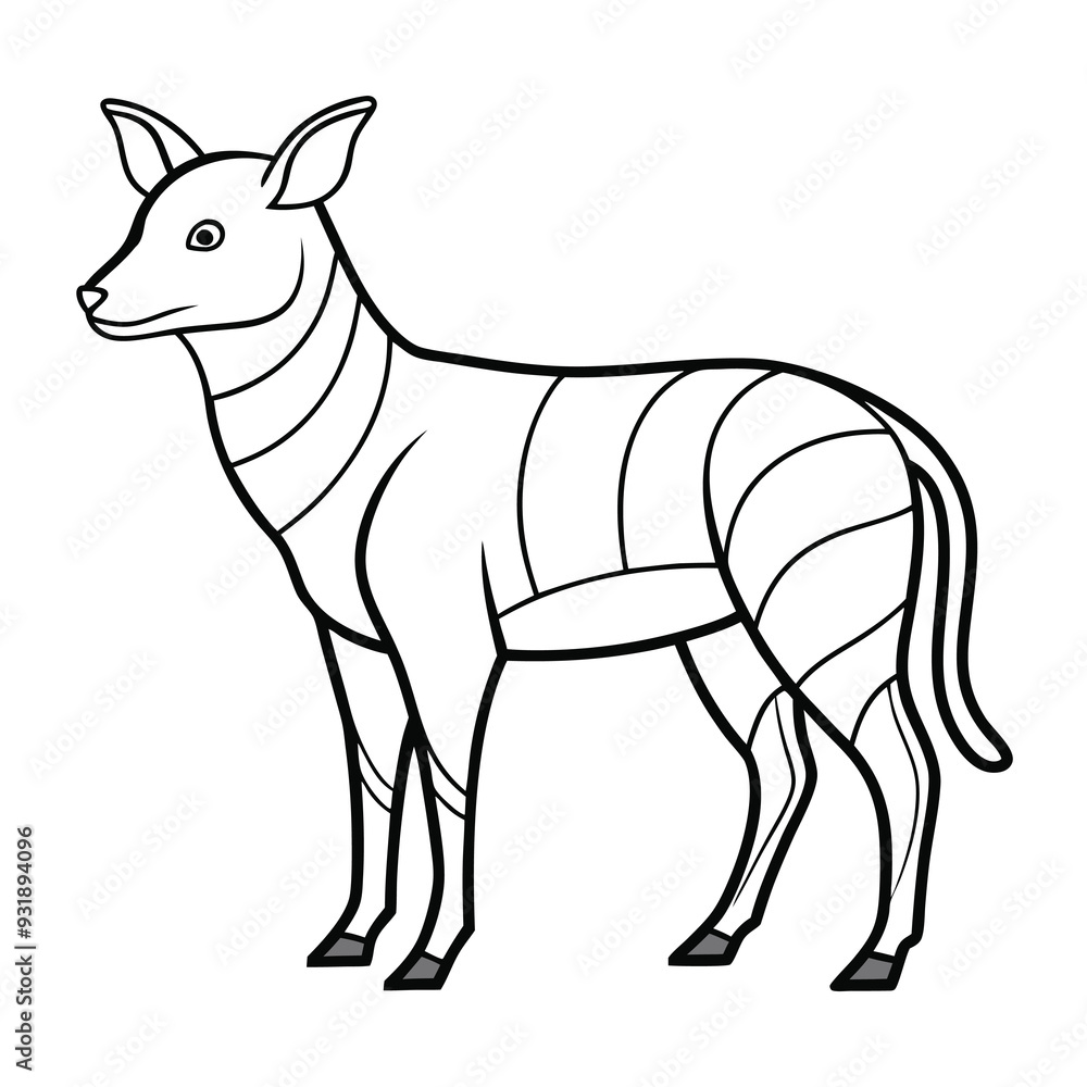 illustration of a fox, wolf isolated on white, animal outline. illustration of a fox, wolf isolated on white, animal outline.