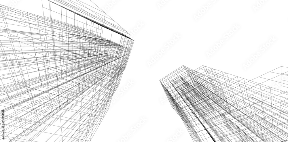 Architectural drawing on white background vector illustration Architectural drawing on white background vector illustration