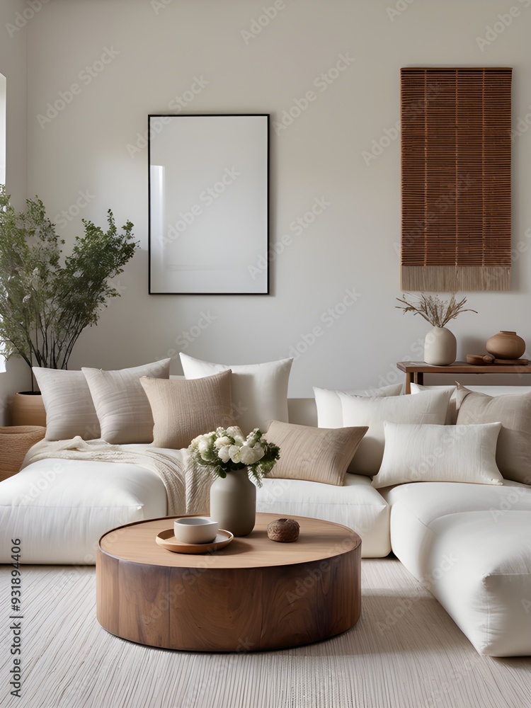Fototapeta premium Mockup frame in home interior background, mockup frame design, frame mockup