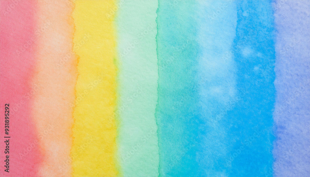 Fototapeta premium diversity rainbow watercolor gradient on paper art texture transitioning vertical with soft blending and vibrant color creative artistic background