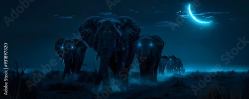 Ghostly Elephant Herd March...