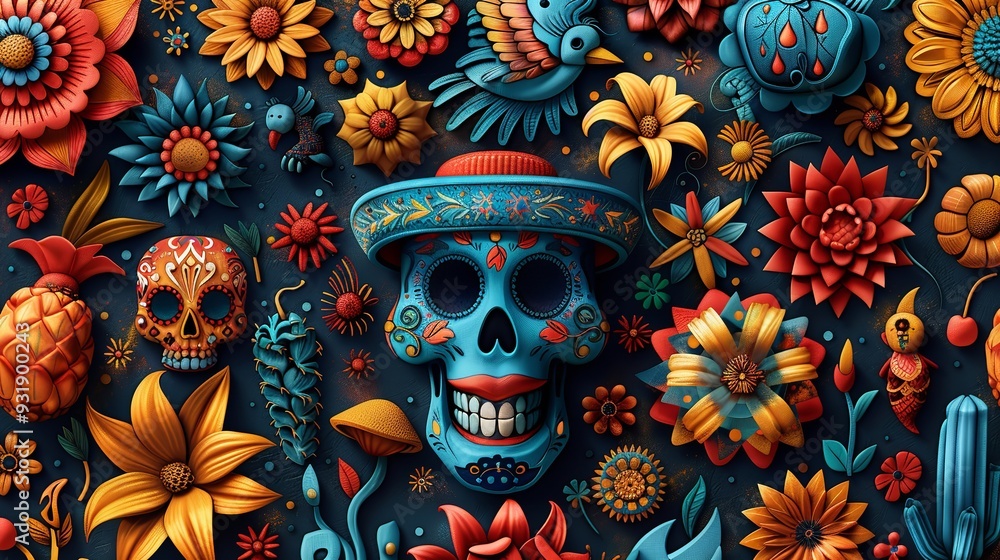 custom made wallpaper toronto digital Hispanic heritage icons seamless pattern. Gift wrapping