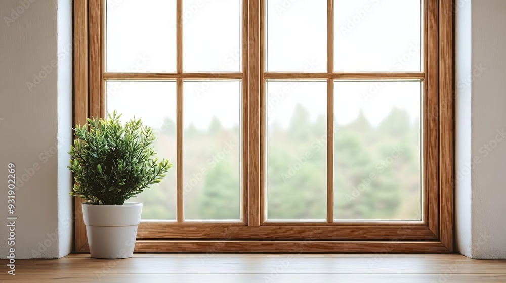 Clear glass windows with wooden frames, clear glass windows, warm and natural aesthetic Clear glass windows with wooden frames, clear glass windows, warm and natural aesthetic