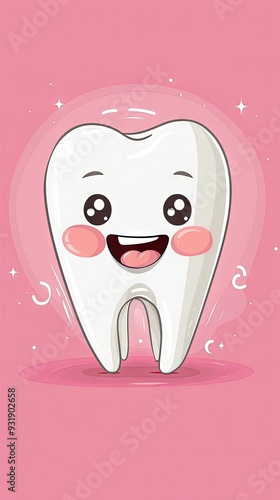 Cute cartoon tooth smile