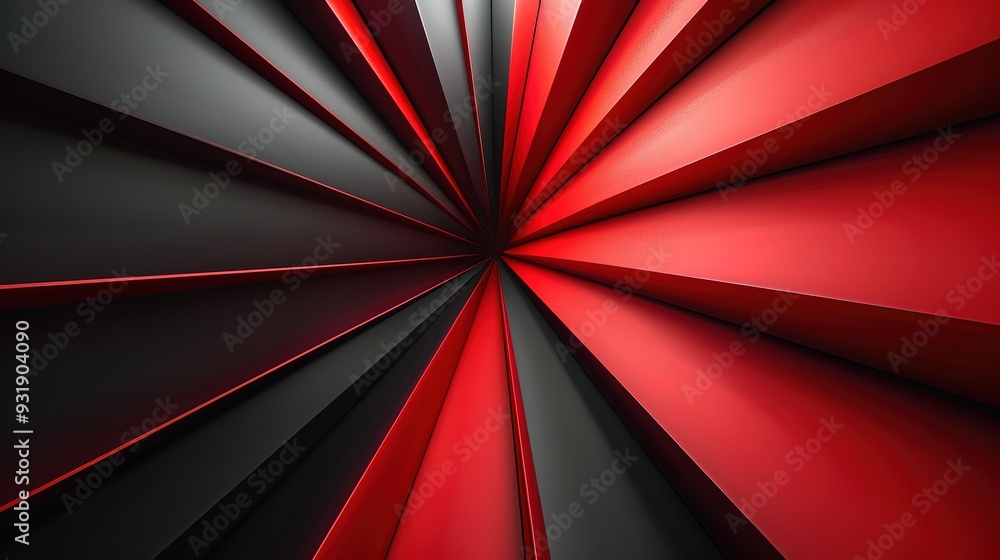 Abstract red and black geometric pattern with a radial design. Abstract red and black geometric pattern with a radial design.