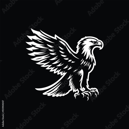 eagle vector art silhouette logo design template 