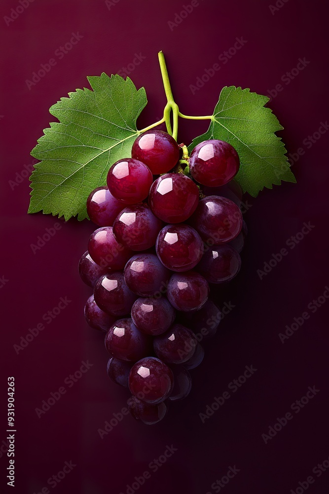 A simple bunch of grapes, with a solid color and a solid color background A simple bunch of grapes, with a solid color and a solid color background