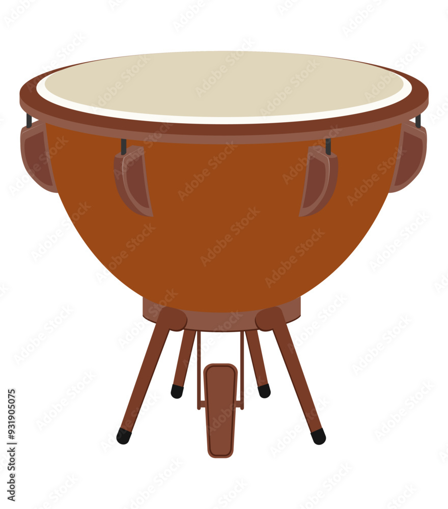 kettledrums musical instrument flat style vector illustration isolated on white background