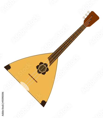 balalaika musical instrument flat style vector illustration isolated on white background