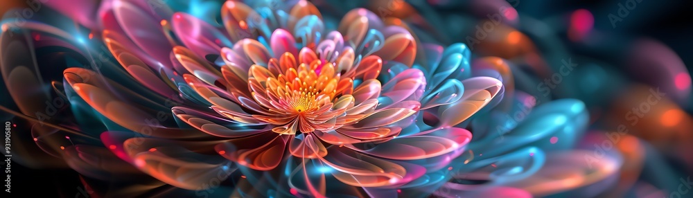 Abstract colorful flower with soft and vibrant hues. Abstract colorful flower with soft and vibrant hues.