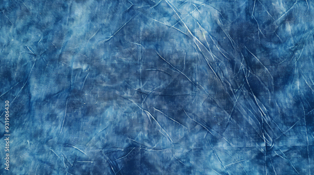 Obraz premium A piece of fabric with a dark blue and indigo dye.