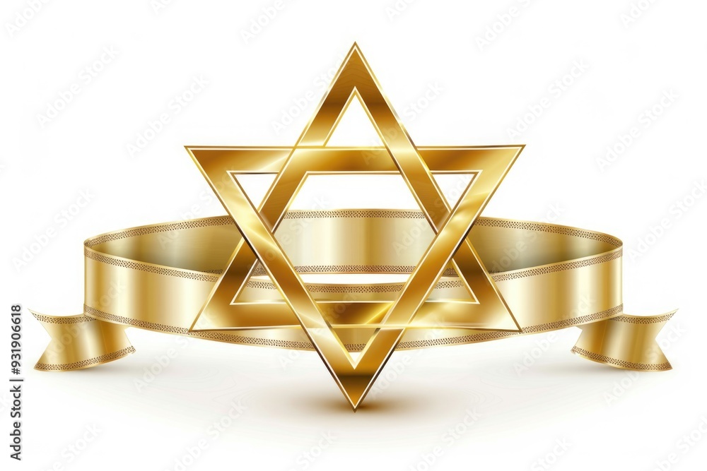 Star of David with ribbon Star of David with ribbon