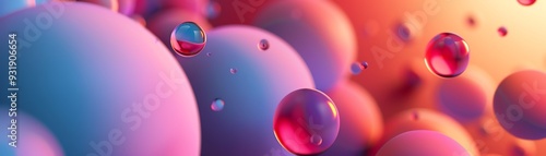 Abstract colorful spheres, vibrant, iridescent, and blurred, creating a dreamy, surreal background.