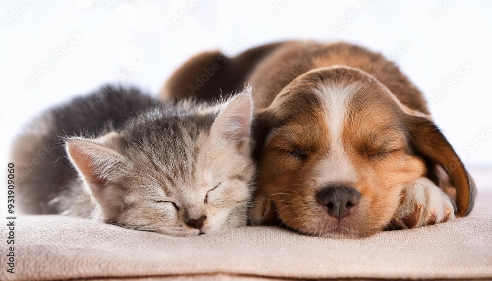 仲良く一緒に寝ている子犬と猫(Puppy and cat sleeping together)
仲良く一緒に寝ている子犬と猫(Puppy and cat sleeping together)
