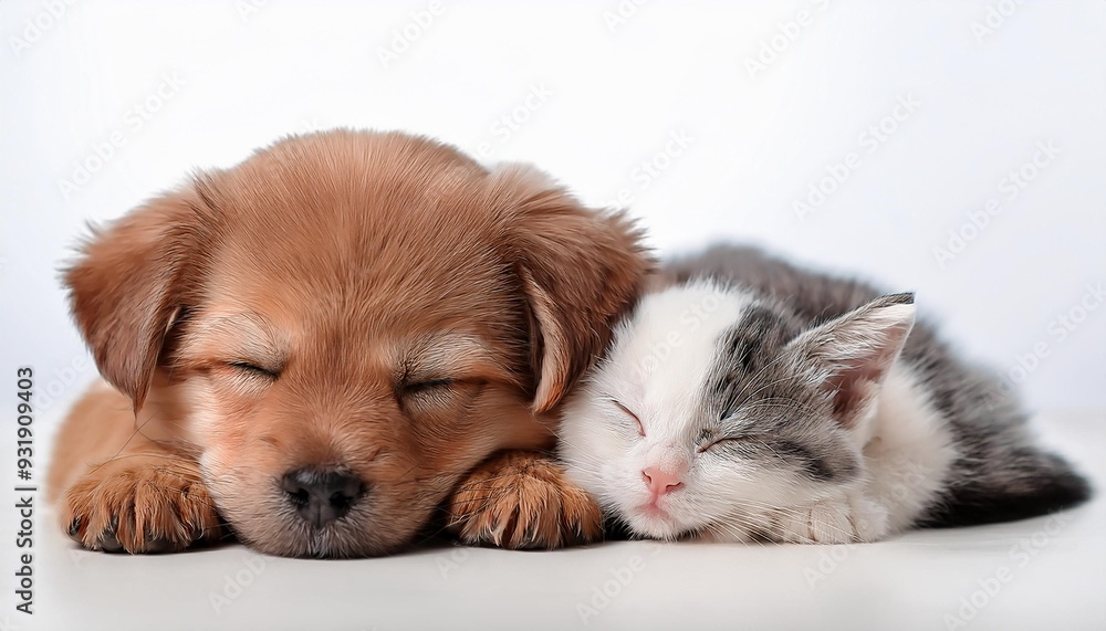 仲良く一緒に寝ている子犬と猫(Puppy and cat sleeping together)
仲良く一緒に寝ている子犬と猫(Puppy and cat sleeping together)