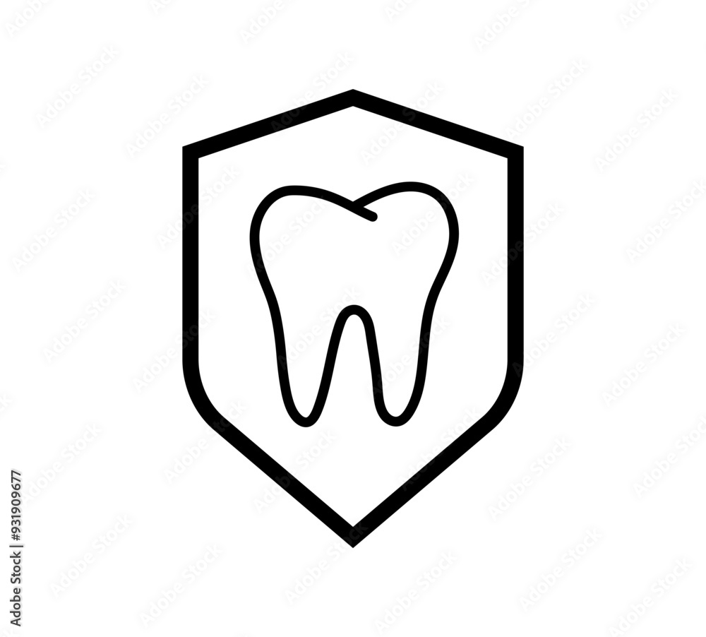 Tooth with shield icon. Tooth Protection. clean and healthy tooth. Shield for Safety in oral hygiene. Vector illustration Tooth with shield icon. Tooth Protection. clean and healthy tooth. Shield for Safety in oral hygiene. Vector illustration