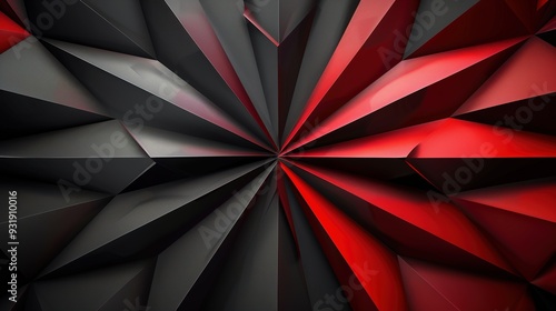Wallpaper Mural Abstract red and black geometric pattern,  sharp angles and textured surface. Torontodigital.ca
