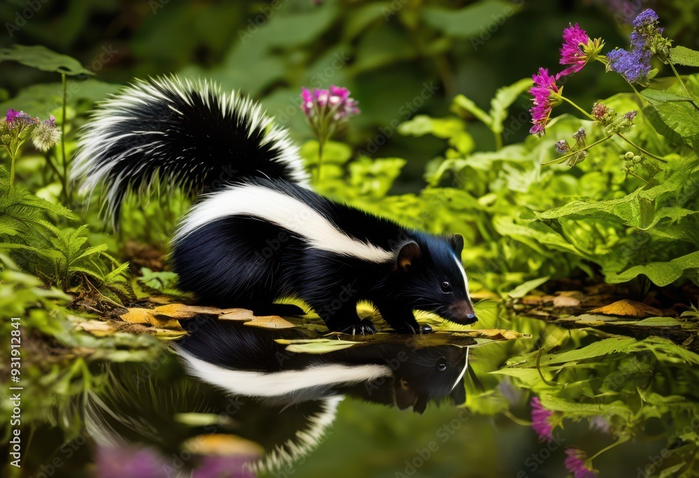 exploring vibrant skunk habitats natural ecosystems rich flora fauna, animal, wildlife, nature, environment, vegetation, landscape, forest, grassland