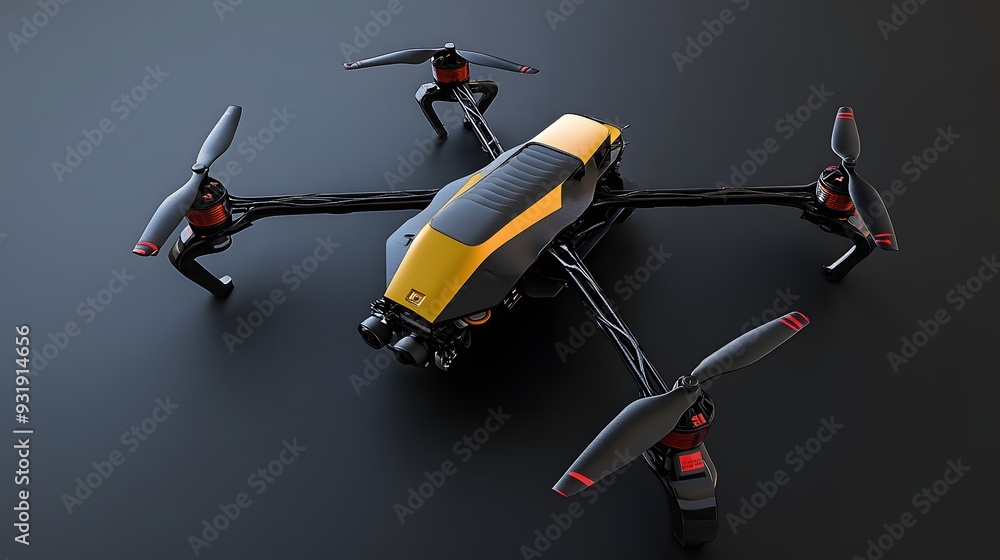 23. **A detailed 3D model of a high-speed racing drone 23. **A detailed 3D model of a high-speed racing drone