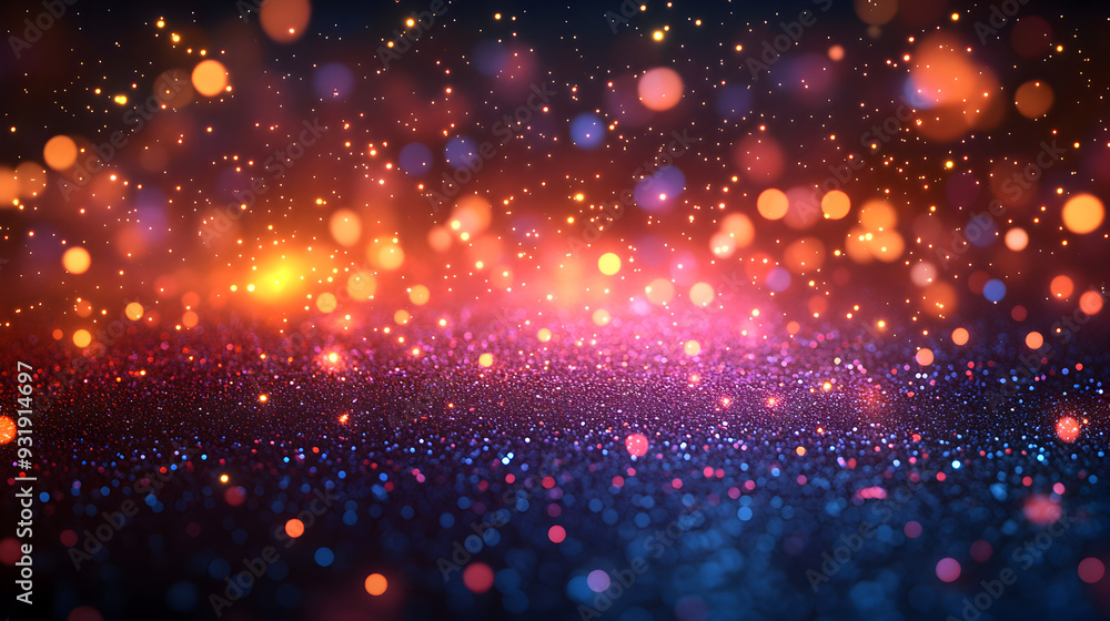 Vector illustration of a disco lights background with a bokeh effect and polka dots on a dark brown background. Abstract pattern for design and decoration in a club or night party Vector illustration of a disco lights background with a bokeh effect and polka dots on a dark brown background. Abstract pattern for design and decoration in a club or night party
