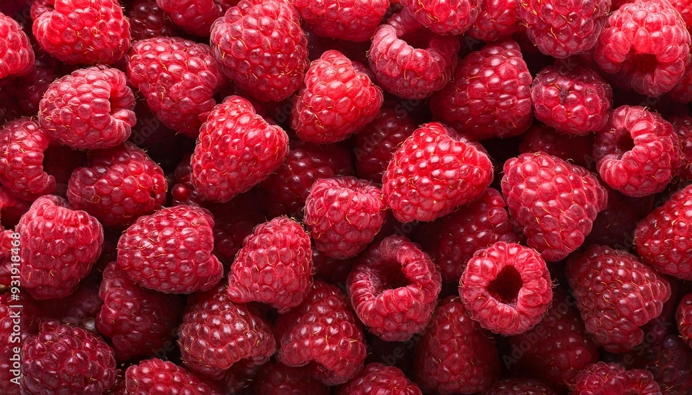 Background of fresh sweet red raspberries arranged together representing concept of healthy diet Background of fresh sweet red raspberries arranged together representing concept of healthy diet