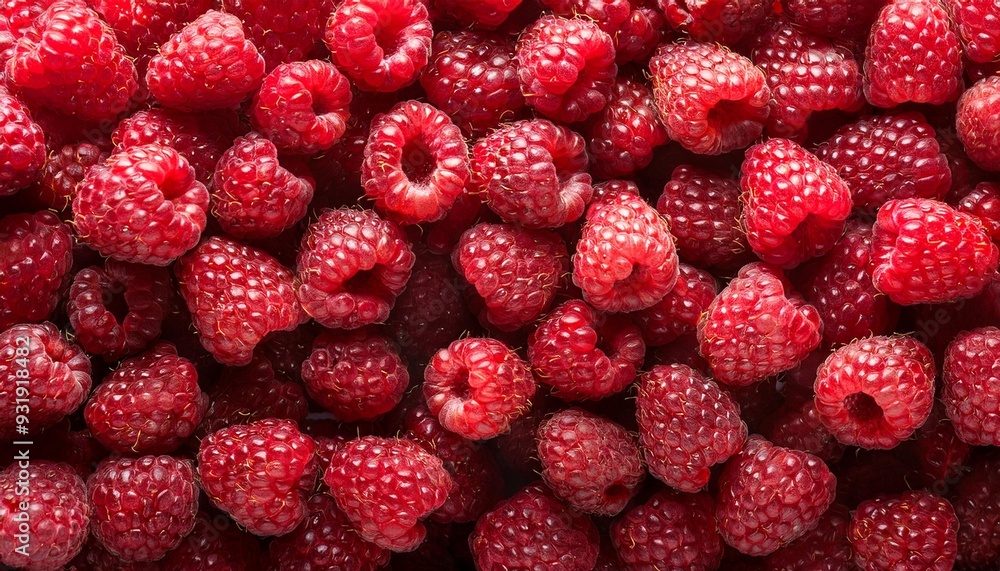 Background of fresh sweet red raspberries arranged together representing concept of healthy diet Background of fresh sweet red raspberries arranged together representing concept of healthy diet