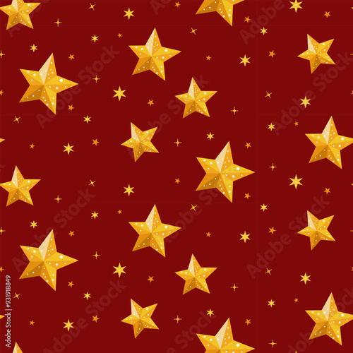 This Christmas pattern is made in a flat style with various iconic elements. Seamless background ideal for use in textiles, wallpaper and holiday decorations.