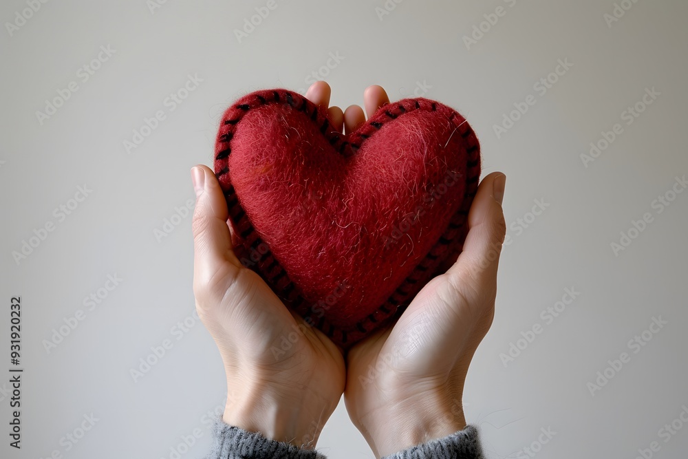 Fototapeta premium A Warm Heart: Embracing Love with Handmade Craft