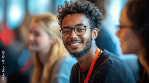 Smiling Man in Glasses.