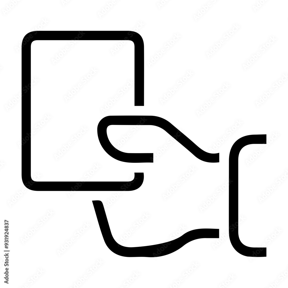 Hand holding card icon isolated on background Hand holding card icon isolated on background