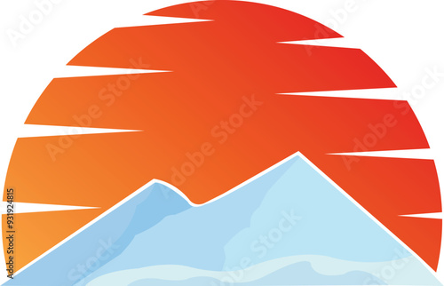 Landscape logo design. Summery Logo design. Mountain logo design. Farm logo design.  T-shirt design. icon design. 