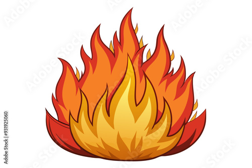 Realistic Fire Vector Illustration | SVG & Cricut Cut Files | Flame Clipart & T-shirt Graphics