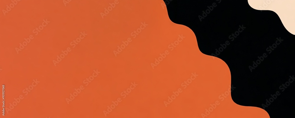 Orange black beige wavy background. Minimalistic autumn holidays or fall break concept. Spooky Halloween night banner. Creepy creative background. Backdrop for design, with copy space. Orange black beige wavy background. Minimalistic autumn holidays or fall break concept. Spooky Halloween night banner. Creepy creative background. Backdrop for design, with copy space.