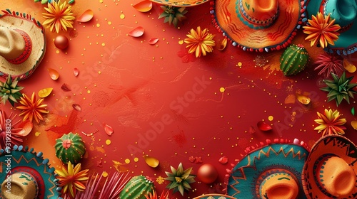 National Hispanic Heritage Month festival frame background