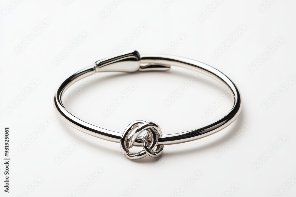 Elegant silver bracelet featuring a unique knot design, perfect for adding a touch of sophistication to any outfit. Elegant silver bracelet featuring a unique knot design, perfect for adding a touch of sophistication to any outfit.