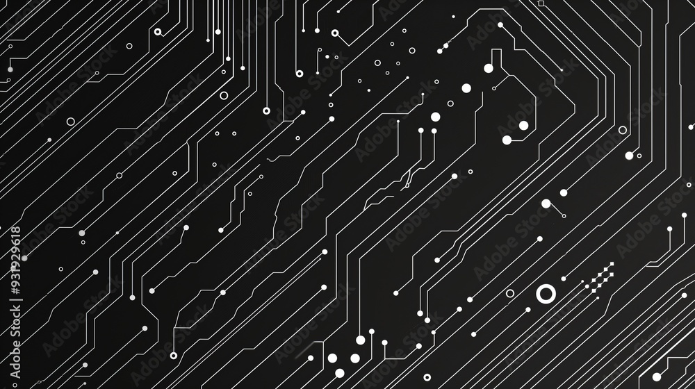 Abstract white vector lines on black background Abstract white vector lines on black background