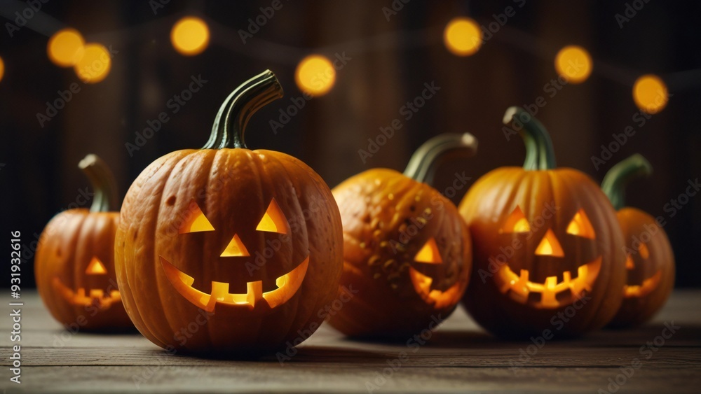Fototapeta premium halloween pumpkin on a black background