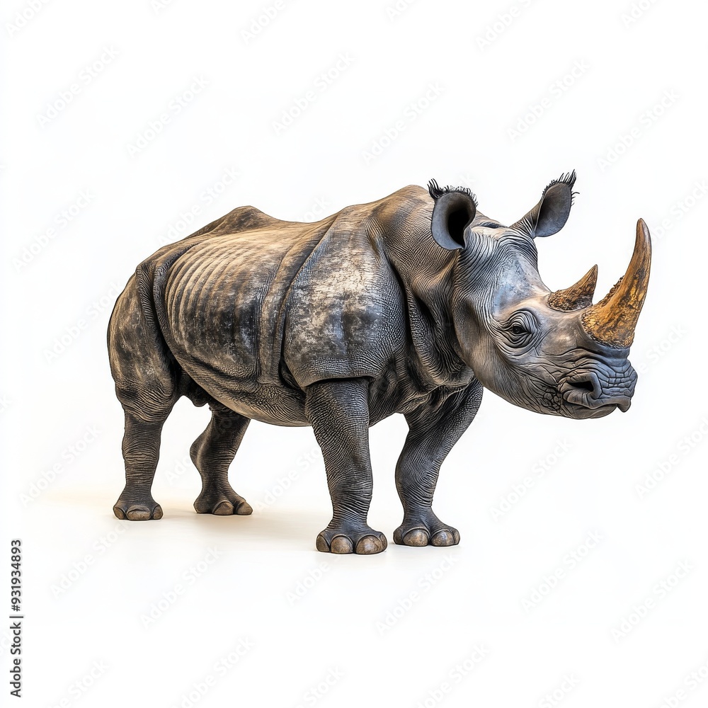 Fototapeta premium Isolated rhinoceros on transparent background