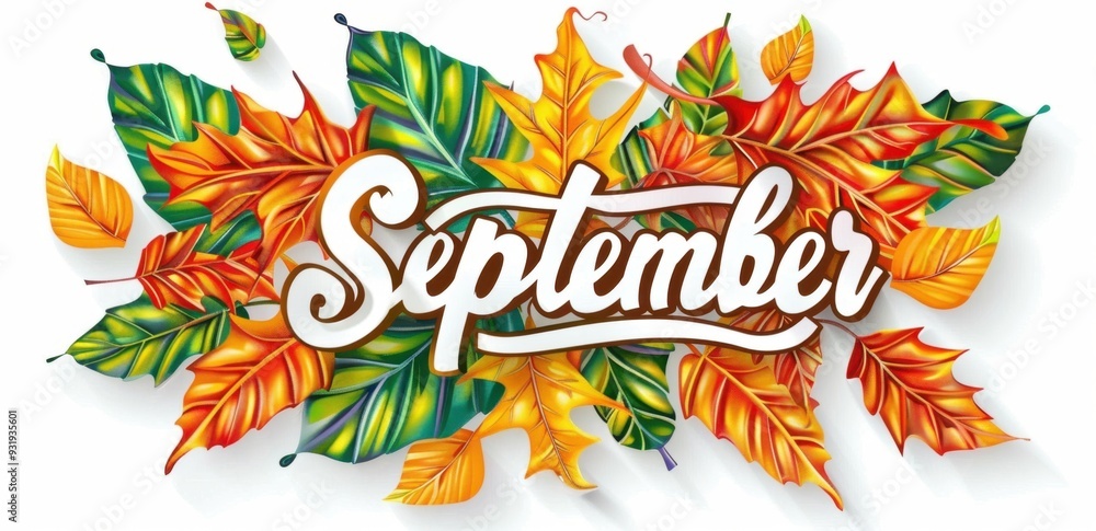 month autumn leaves around the word month autumn leaves around the word
