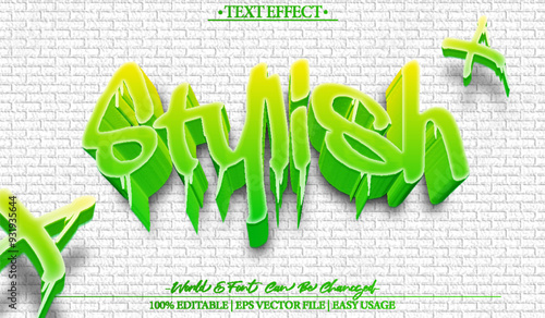 Stylish Vector Text Effect Editable Alphabet Grafiti Urban Street Spray City