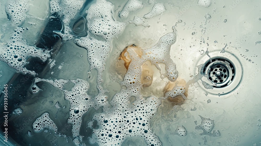 Fototapeta premium kitchen sink filled with water