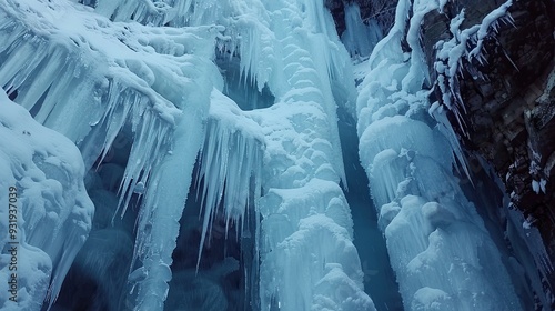 Snow ice climbing winter sport photo