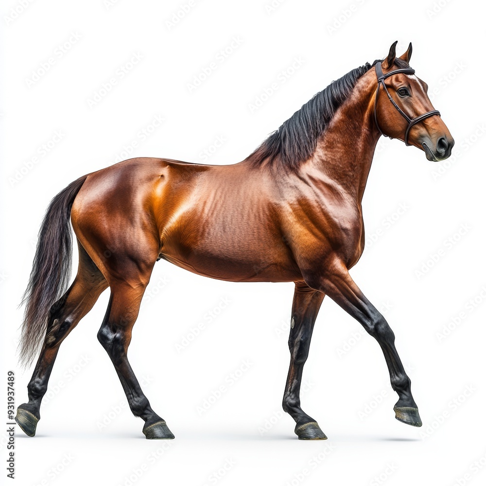 Horse (stallion) standing isolated on white background Horse (stallion) standing isolated on white background