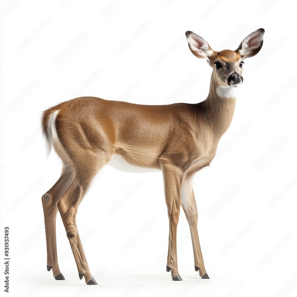 The red deer is standing on a transparent background (png) The red deer is standing on a transparent background (png)
