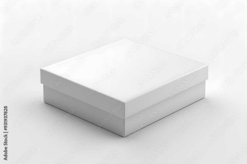 Elegant White Gift Box on a Minimalist Background Elegant White Gift Box on a Minimalist Background