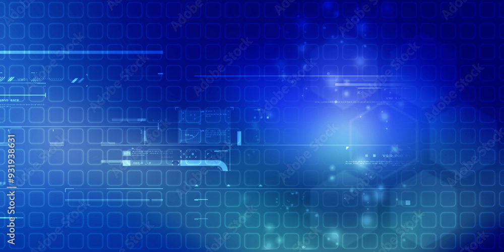 2d illustration Abstract futuristic electronic circuit technology background 2d illustration Abstract futuristic electronic circuit technology background