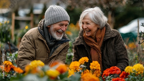 Happy Couple Garden Flowers.