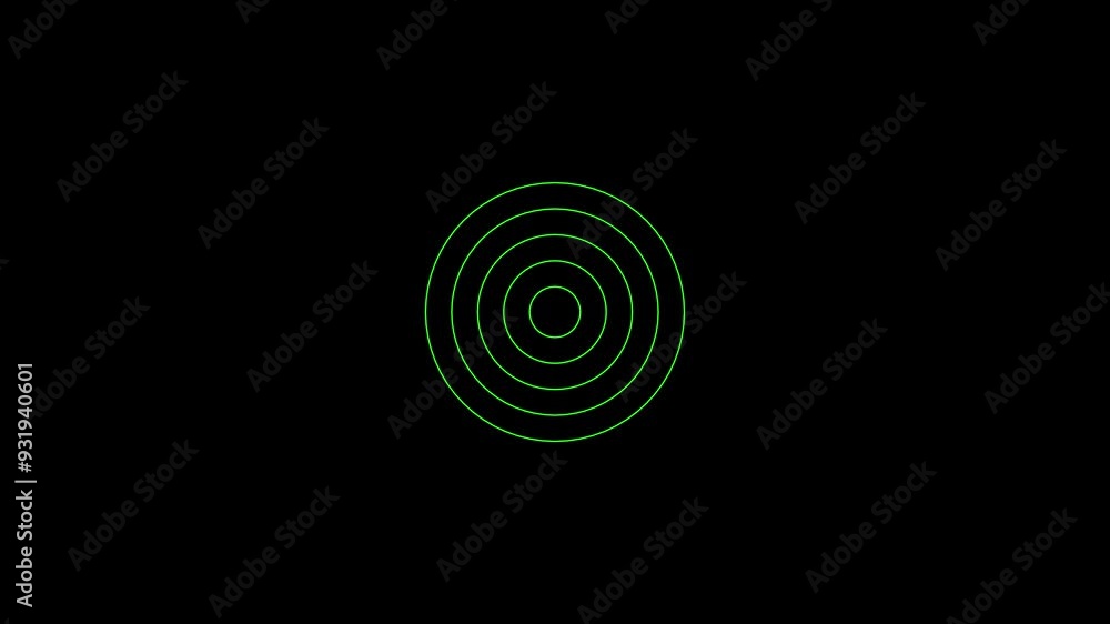 Digital radio wave turquoise color animation. Radio wave on world map 4k video black background.