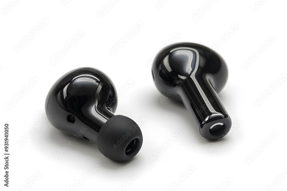 Sleek Black Wireless Earbuds Showcasing Modern Design and Comfort Sleek Black Wireless Earbuds Showcasing Modern Design and Comfort