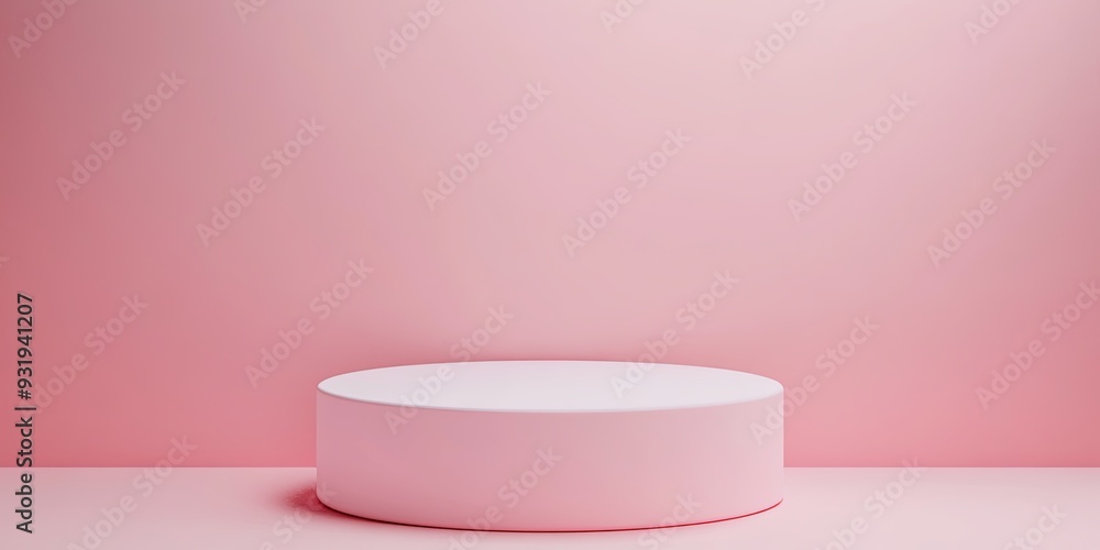 Serene Minimalist Podium: A pastel pink platform bathed in soft sunlight, framed by elegant arches and pampas grass, provides a tranquil setting for product display. Serene Minimalist Podium: A pastel pink platform bathed in soft sunlight, framed by elegant arches and pampas grass, provides a tranquil setting for product display.